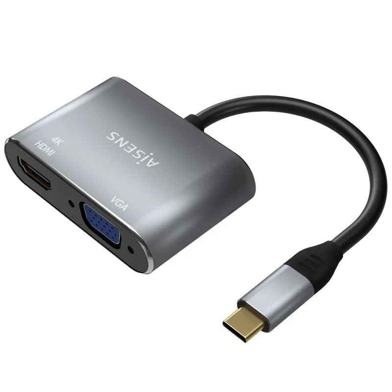 Adaptador USB Tipo-C Aisens A109-0627 - HDMI Hembra - VGA Hembra - USB Tipo-C Macho