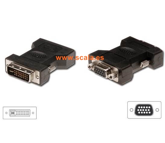 Adaptador de DVI-I 24+5 Macho a VGA 15 Hembra
