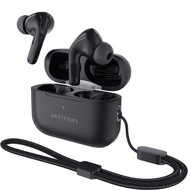 Auriculares Bluetooth Vention Echo Lite E11 Pro - Negros - Con Estuche de Carga