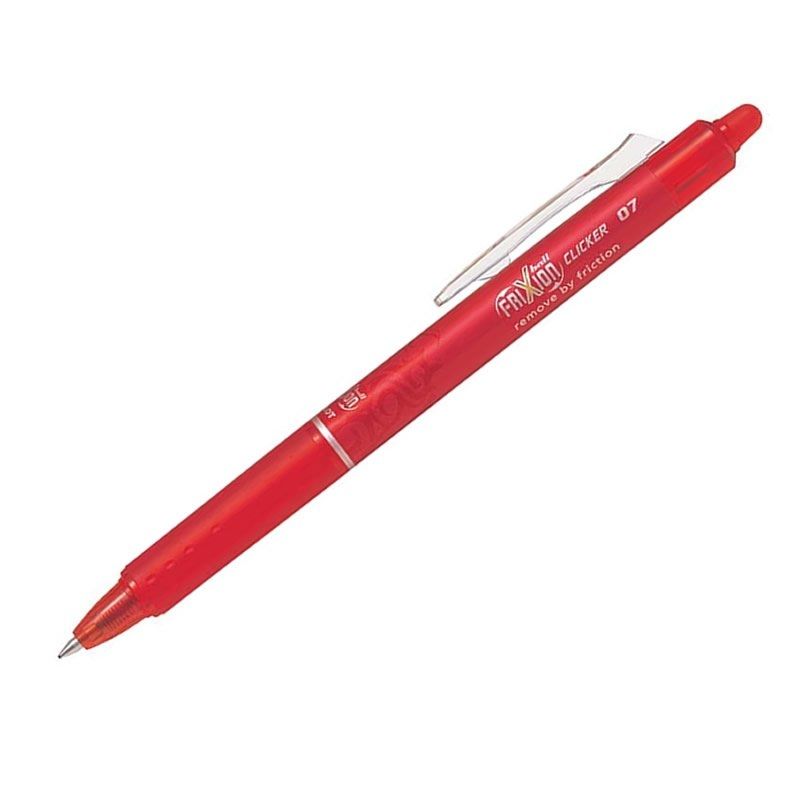 Bolígrafo Borrable Pilot Frixion Clicker Rojo - Punta Bola 0.7 MM - Grip Antifatiga - NFCR