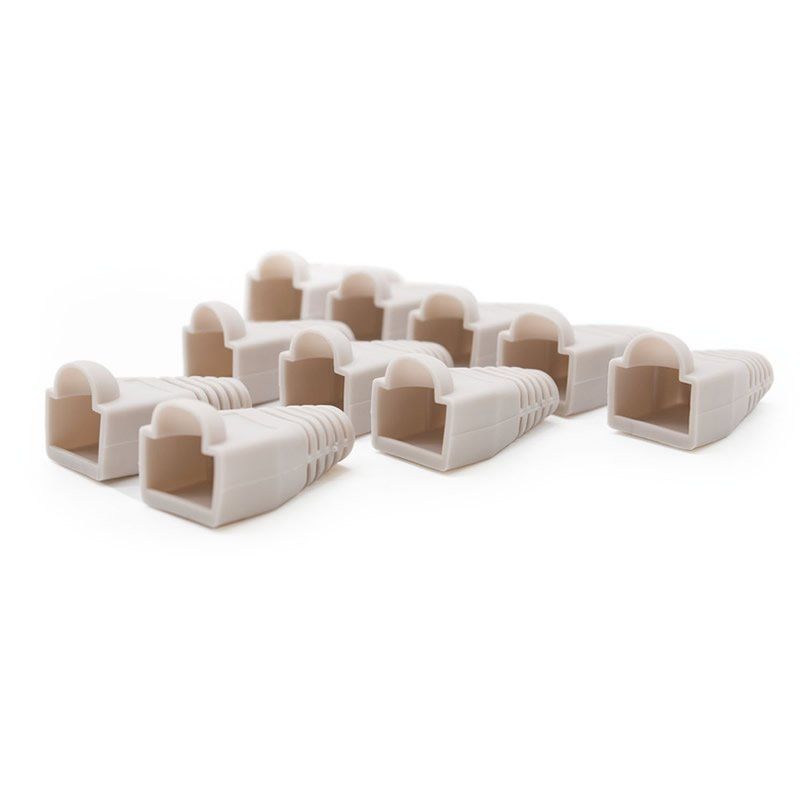 Bolsa 10 Fundas de Goma Para Conector RJ45 - Color Gris - Nanocable 10.21.0301
