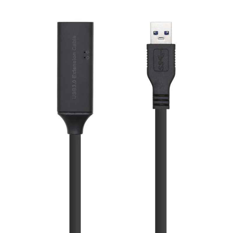 Cable Alargador USB 3.0 + Amplificador - USB Macho - USB Hembra - 5 Metros - Negro — Aisens A105-0407