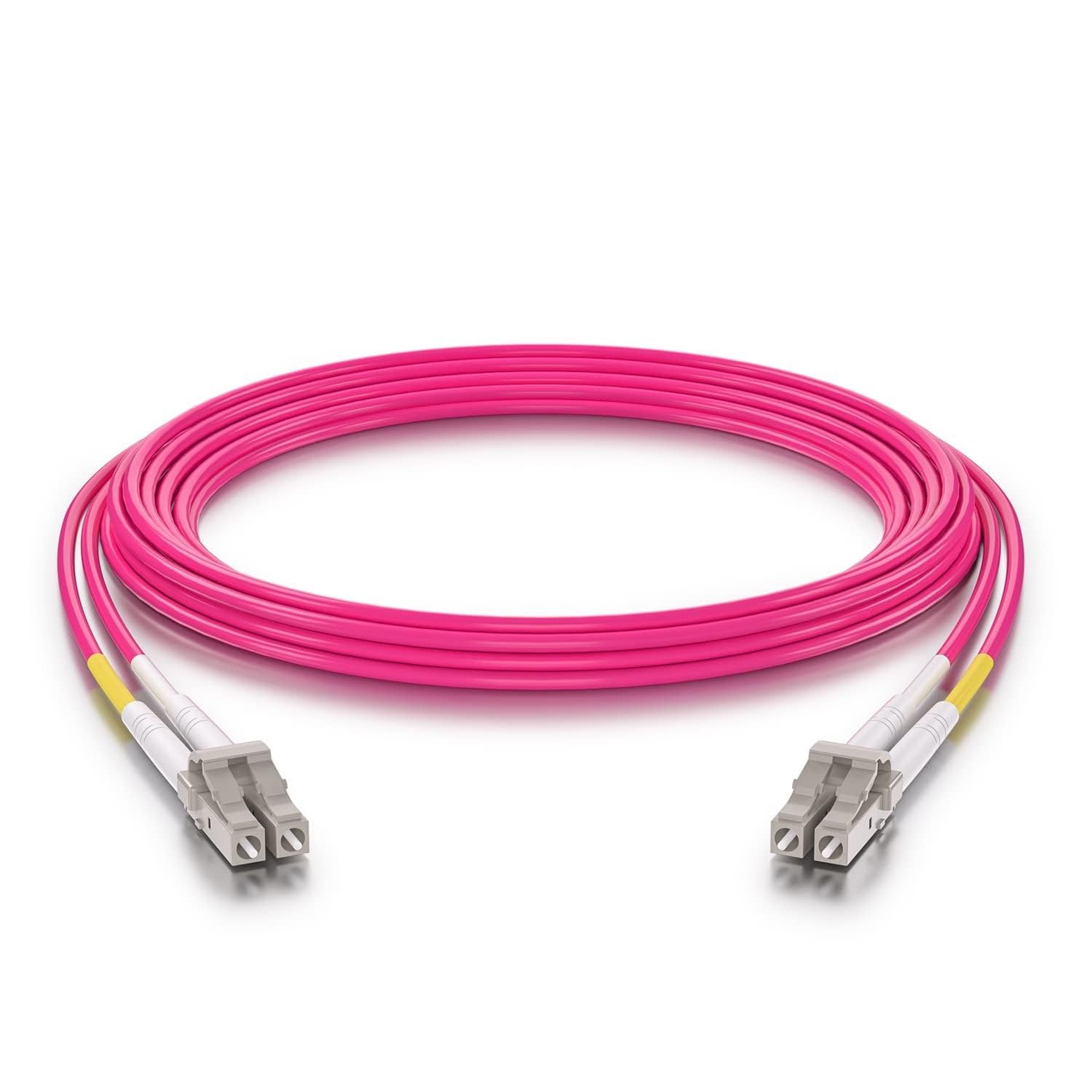 Cable Fibra Optica - Multimodo - Duplex - OM4 - LC/LC - 50/125µm - 2 Metros - Rosa - 10Gtek FM4LCLC02-D8-1