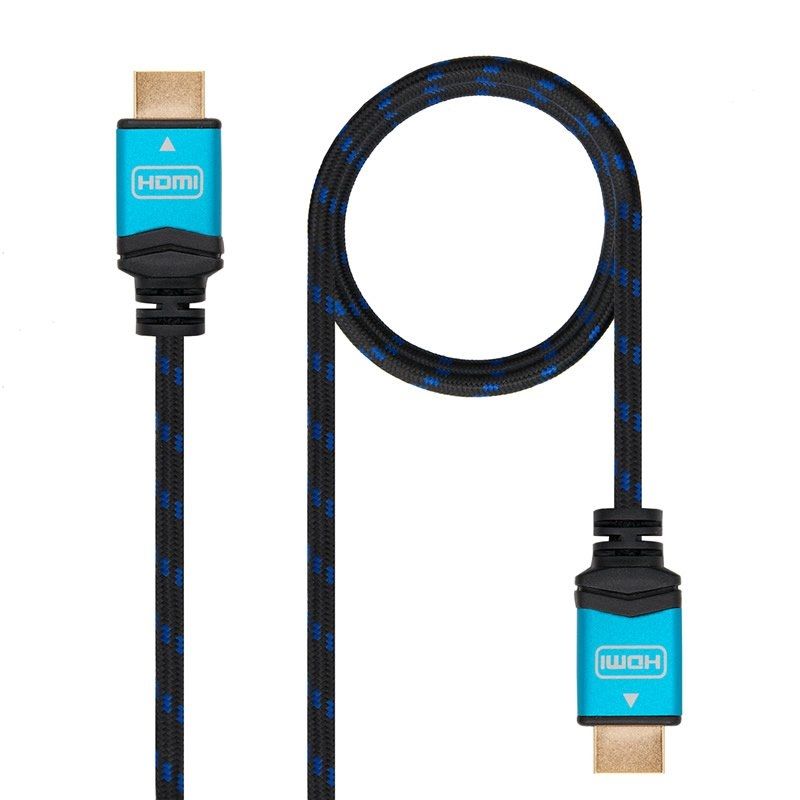 Cable HDMI 2.0 4K - Nanocable 10.15.3702 - HDMI Macho - HDMI Macho - 2 Metros - Negro / Azul