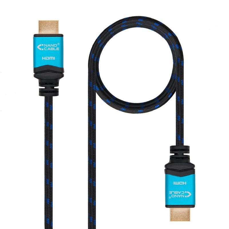 Cable HDMI Nanocable 10.15.3710 - V2.0 - Conectores HDMI (Tipo A) Macho - Múltiple Apantallamiento y Recubrimiento Nylon - 10 Metros