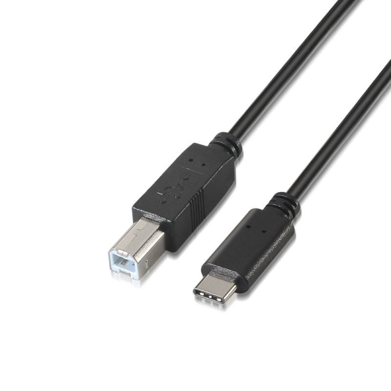 Cable USB 2.0 Impresora - USB Tipo-C Macho - USB Tipo-B Macho - 2 Metros - Negro — Aisens A107-0054
