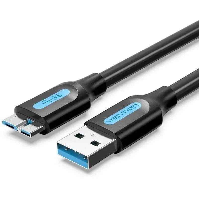 Cable USB 3.0 - USB Macho - MicroUSB Macho - 25cm - Negro - Vention COPBC