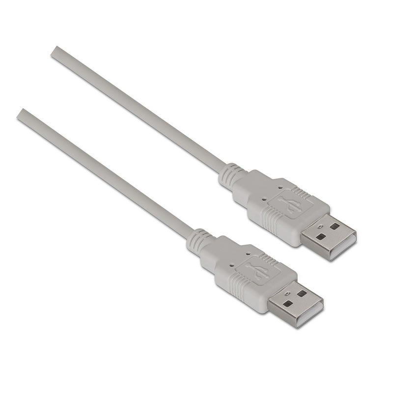 Cable USB Aisens / Nanocable A101-0022 - Tipo A Macho - A Macho - 2 Metros - Color Beige