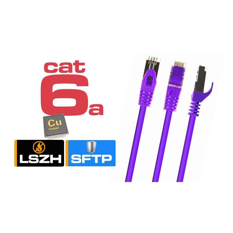 Cable de Red - 50 CM - Violeta - Categoría 6a - RJ45 FTP LSZH - Cablexpert GBR-9300