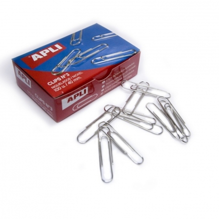 Caja de 100 Unidades de Clips Niquelados Apli • Nº 2 • 32MM