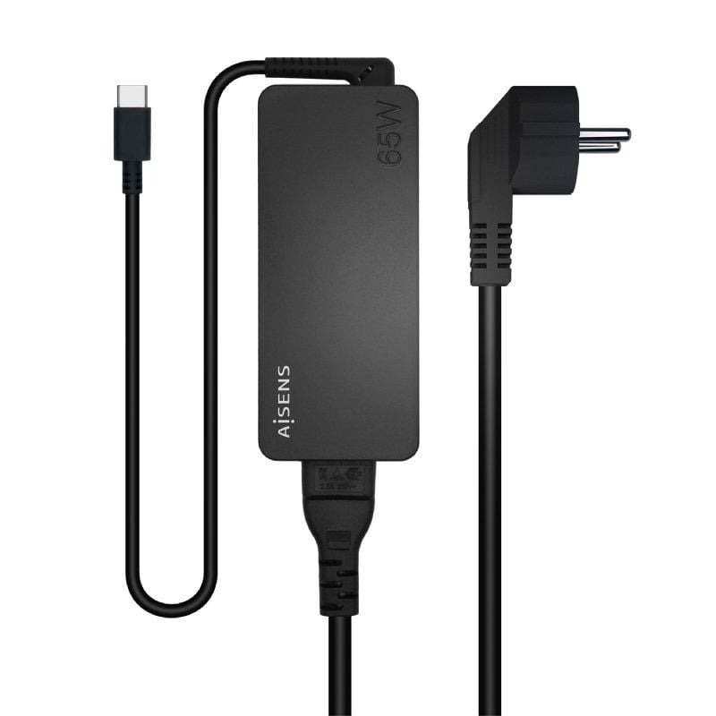 Cargador de Portátil - Aisens ASCH-1PD65D-BK - 1xUSB Tipo-C - 65W