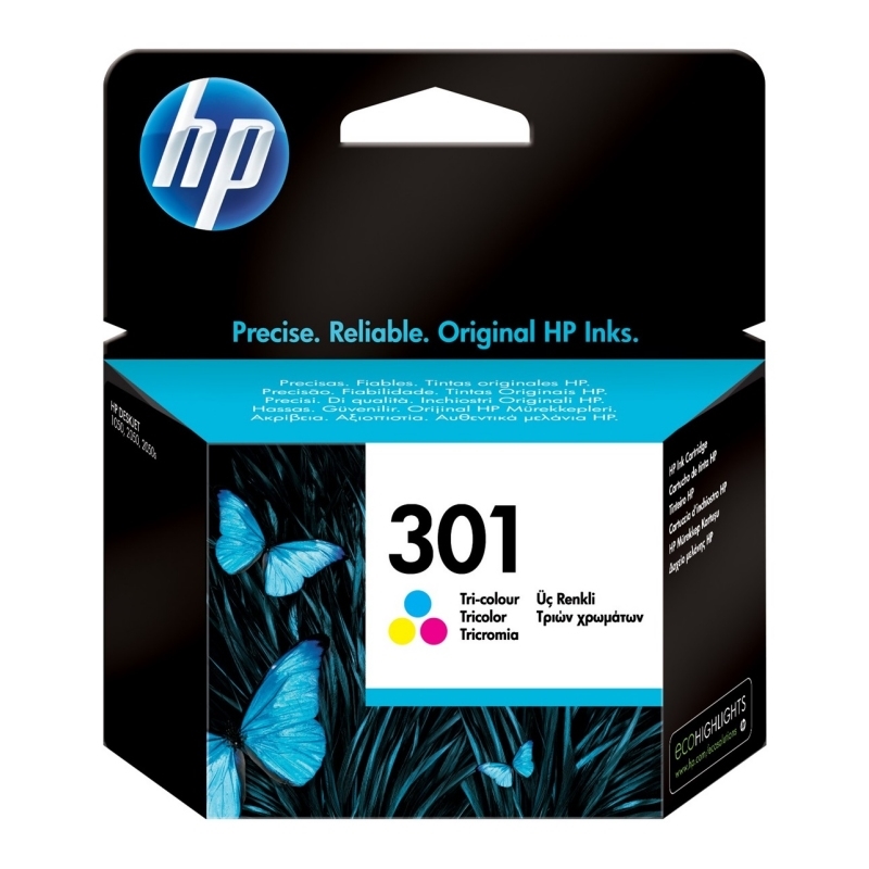 Cartucho de Tinta Color HP Nº 301 - Para Impresoras HP 1050, 2050, 2050S — CH562EE