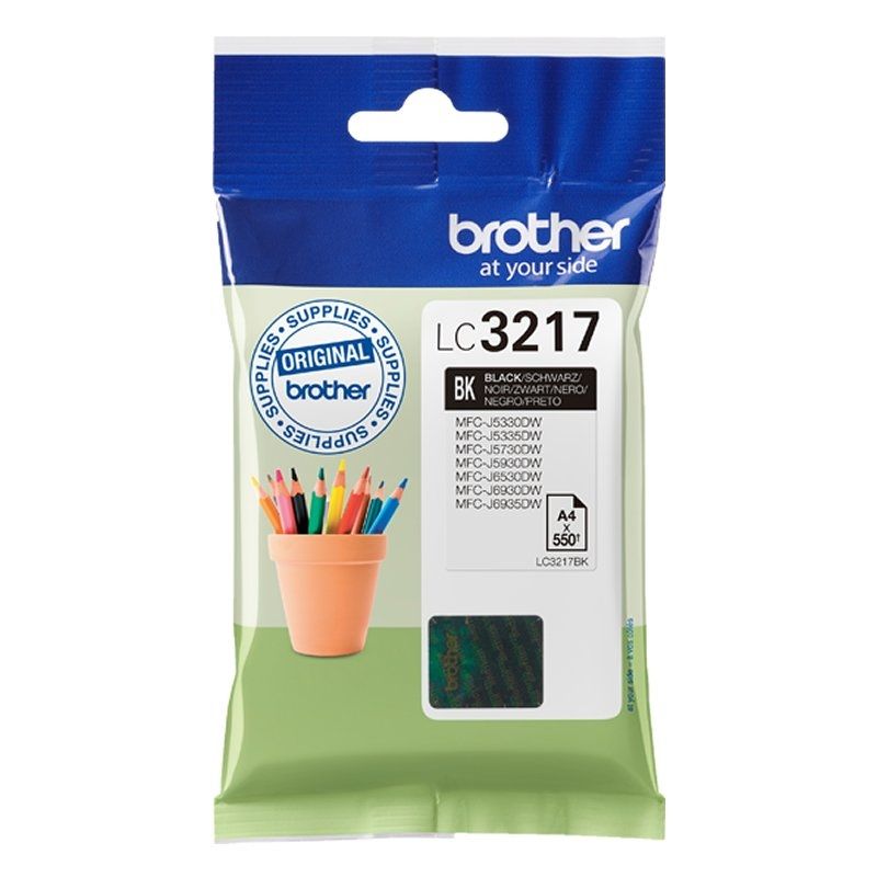 Cartucho de Tinta Negra Brother LC3217BK - Hasta 550 Páginas