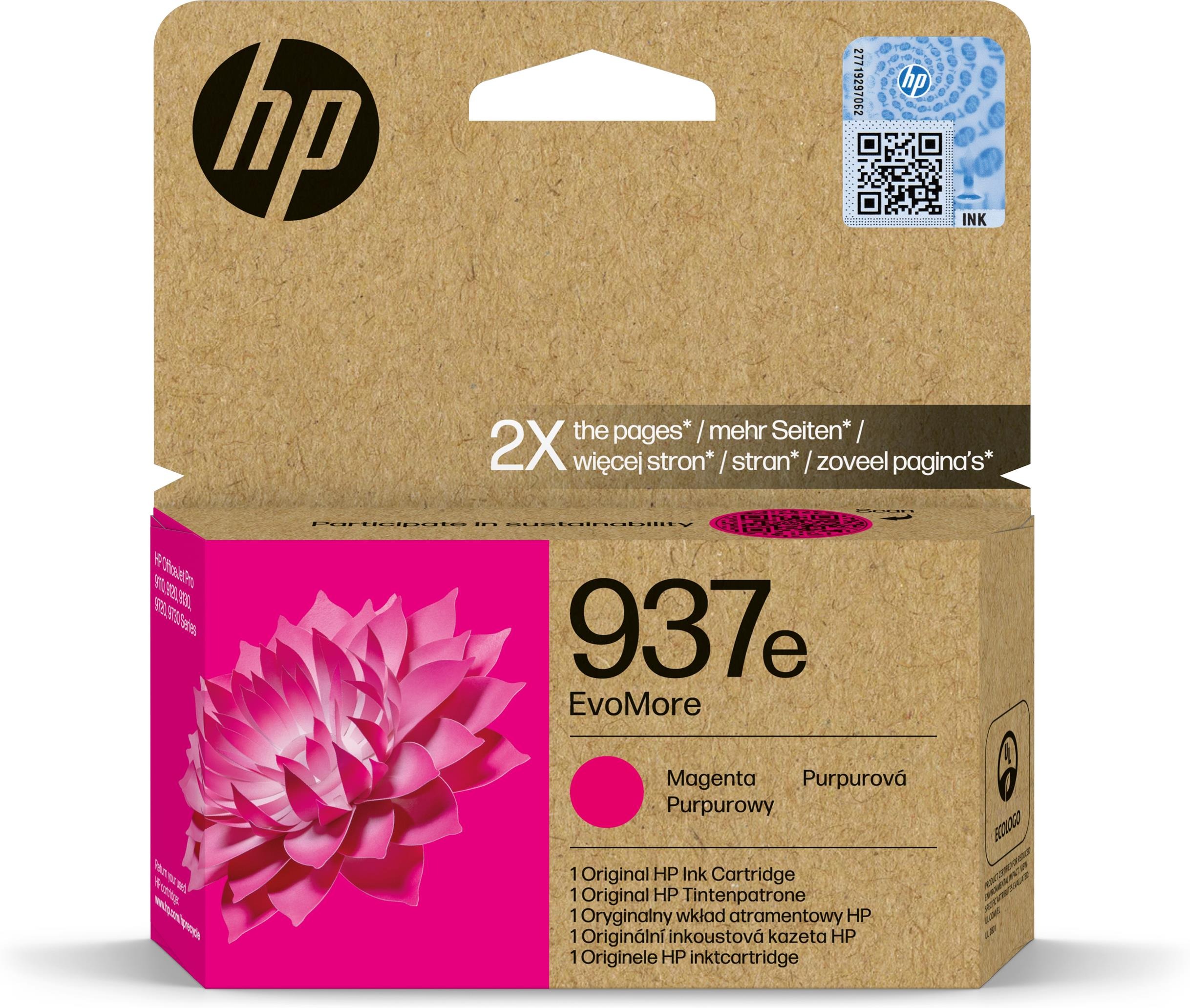 Cartucho de Tinta Original HP Nº 937e EvoMore - Magenta - 4S6W7NE#SE1