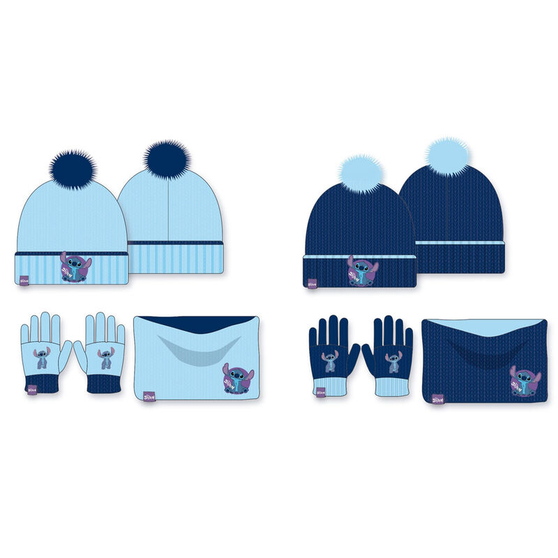 Conjunto Gorro, Guantes y Braga de Cuello Stitch Disney infantil