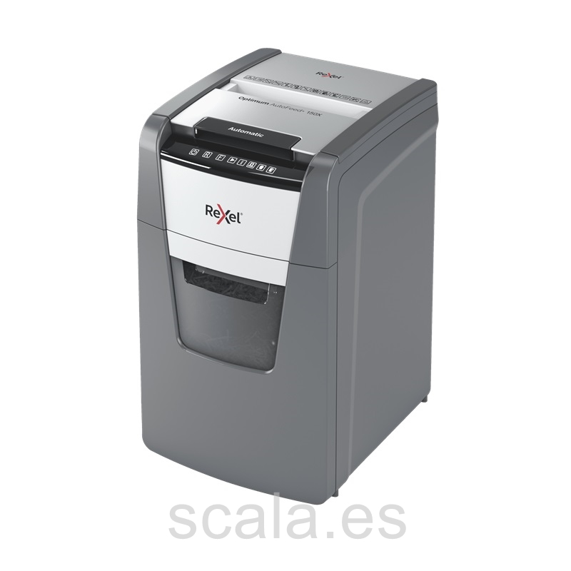 Destructora de Papel Rexel Optimum Auto+ 150X - Papelera de 44 Litros - Corte Cruzado - 2020150XEU