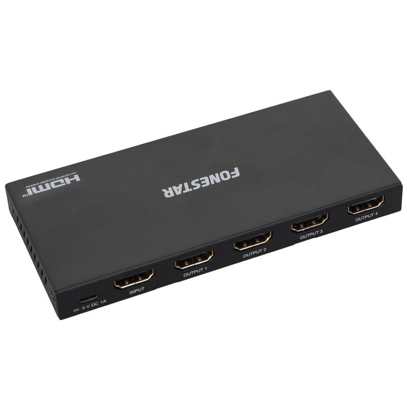 Distribuidor / Amplificador HDMI 2.0 - 1 Entrada x 4 Salidas — Fonestar FO-22S4ED