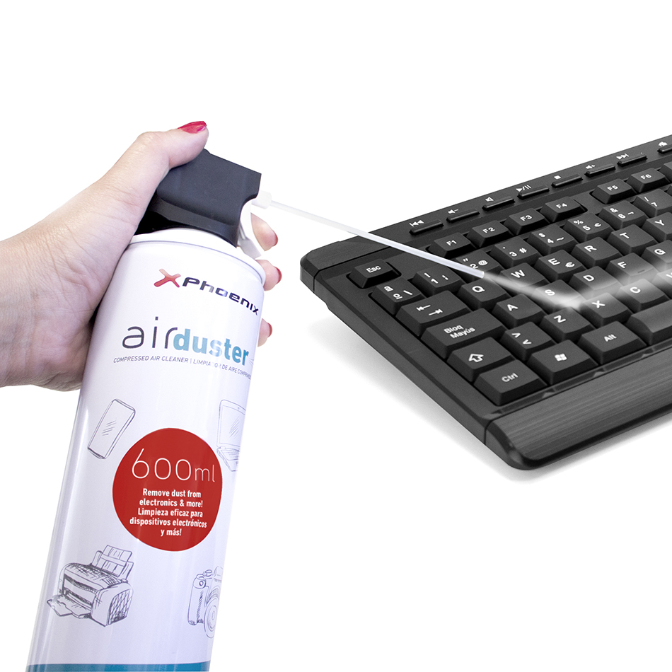 Limpiador de Aire Comprimido Phoenix 600ML - Uso Vertical - PHAIRDUSTER600