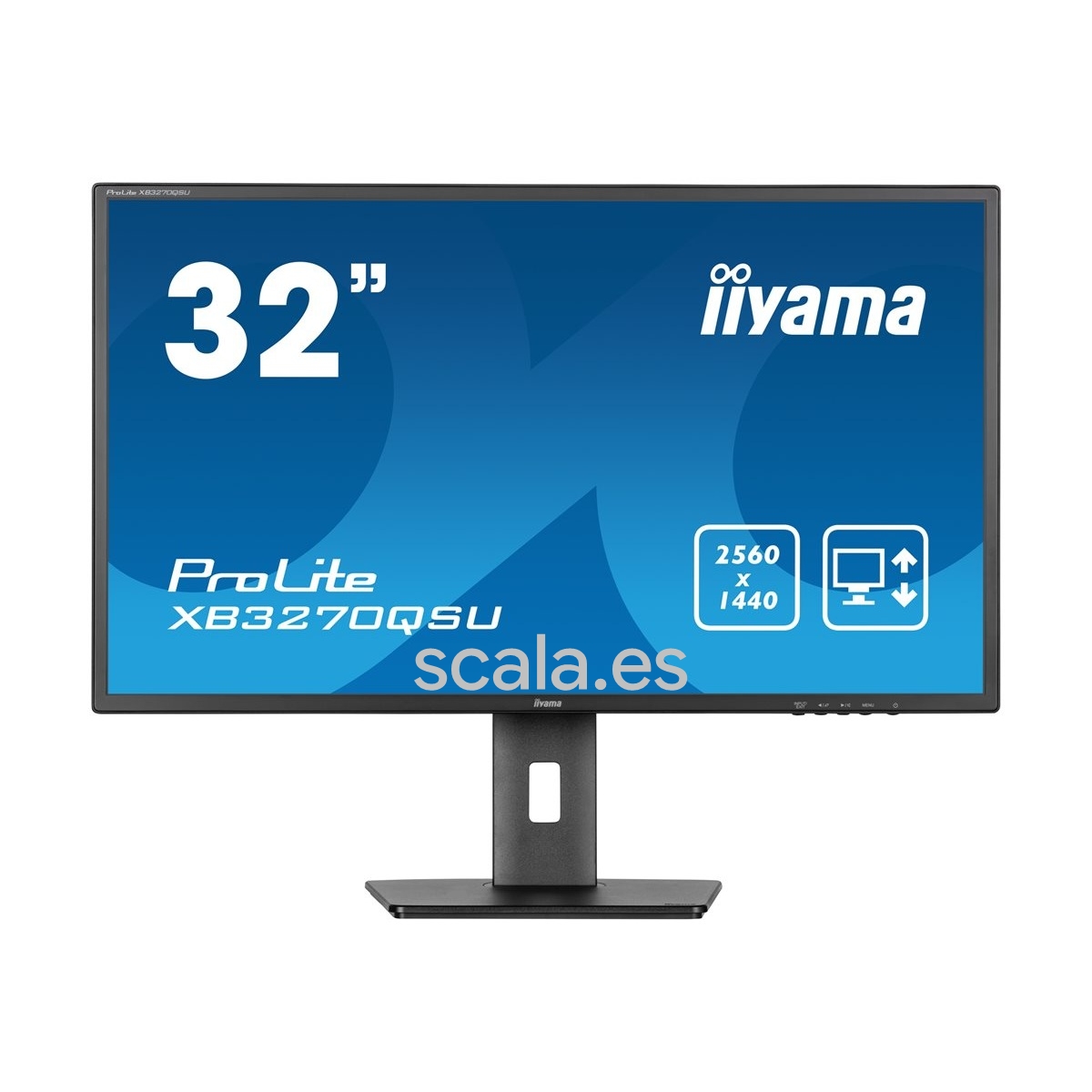 Monitor LED - 32" - 2560 x 1440 WQHD - Negro - HDMI + DisplayPort - Altavoces - Reg. Altura — iiyama ProLite XB3270QSU-B1