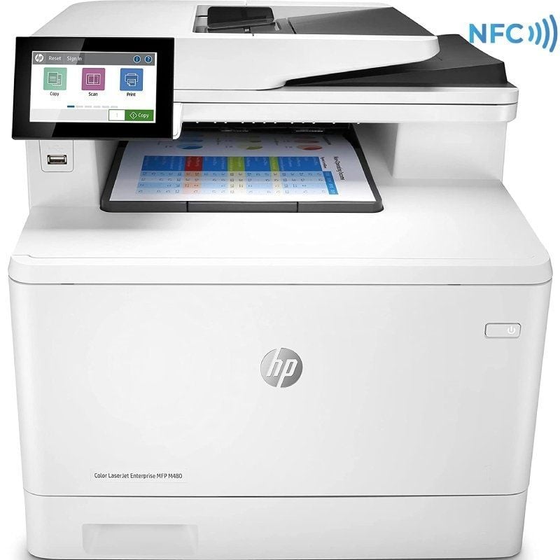 Multifunción Láser Color HP LaserJet Enterprise MFP M480F - Fax - Dúplex - ADF - Blanca - 3QA55A