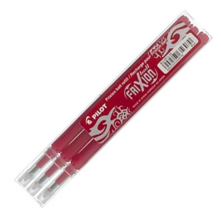 Pack 3 Unidades Recambios Para Bolígrafo Pilot Borrable Frixion Ball 0.7 • Rojo