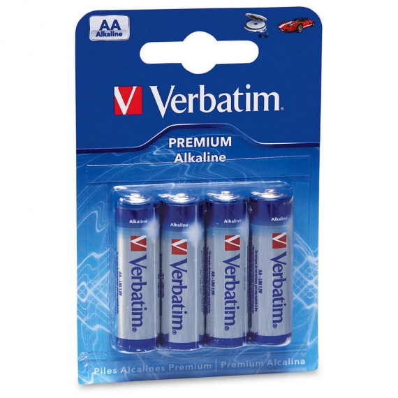 Pack 4 Unidades Pilas AA LR6 Alcalinas 1.5V — Verbatim 49921