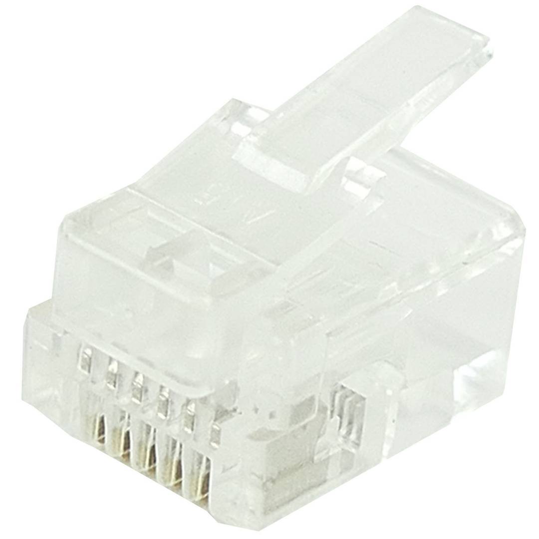Paquete 25 Unidades Conector Telefónico RJ12 Macho 6P6C Para Crimpar