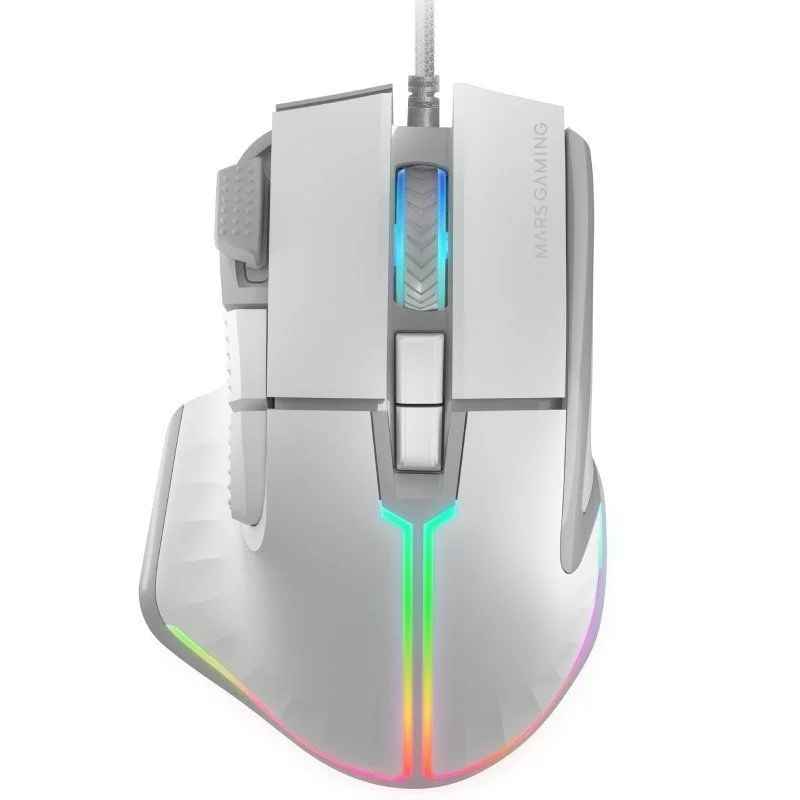 Ratón Gaming Mars Gaming MM-XT - Blanco - Hasta 12.800 dpi