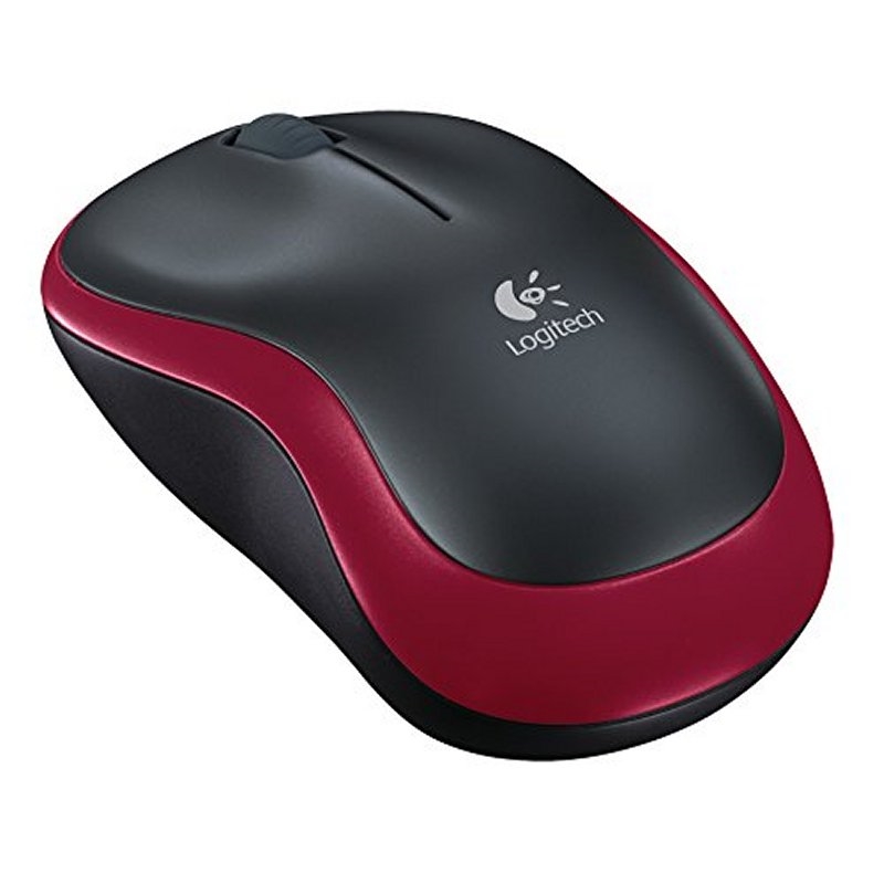 Ratón Inalámbrico Logitech M185 Rojo - Nano Receptor USB - 910-002240