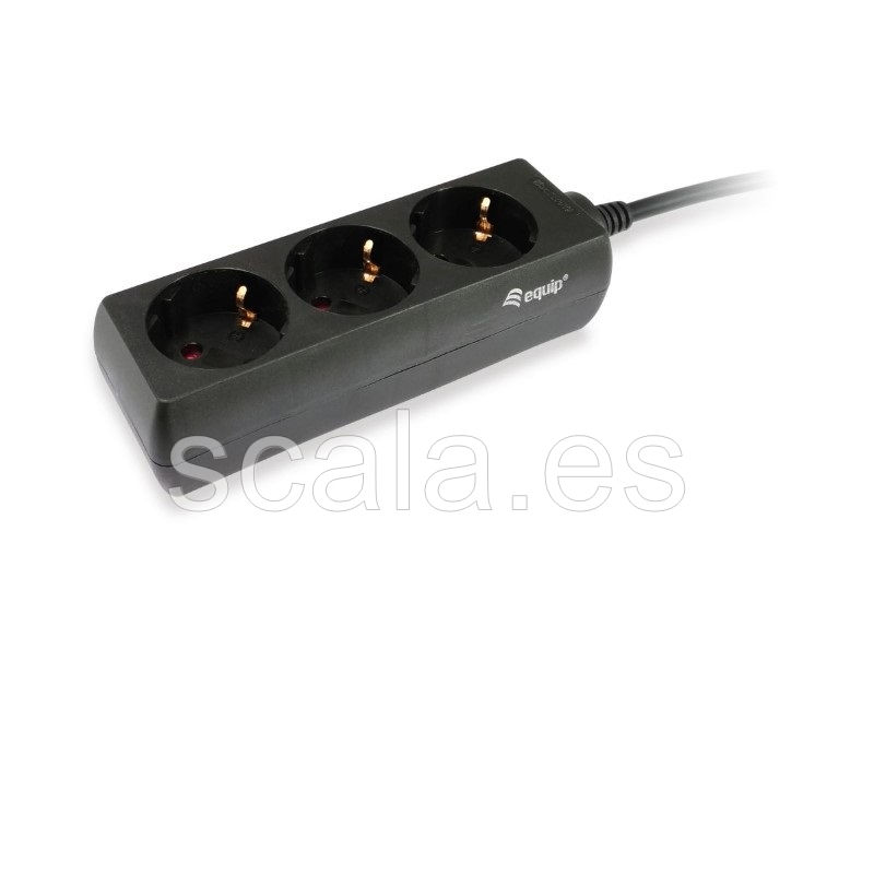 Regleta Equip - Entrada IEC C14 - Salidas 3 x Schuko - Cable 1.1 Metros - Negra - 333280