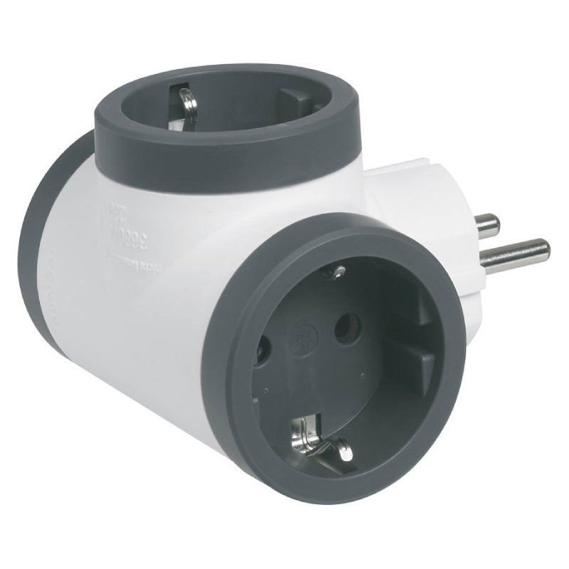 Regleta Legrand 694520 - 3 Tomas de Corriente - Blanca y Negra