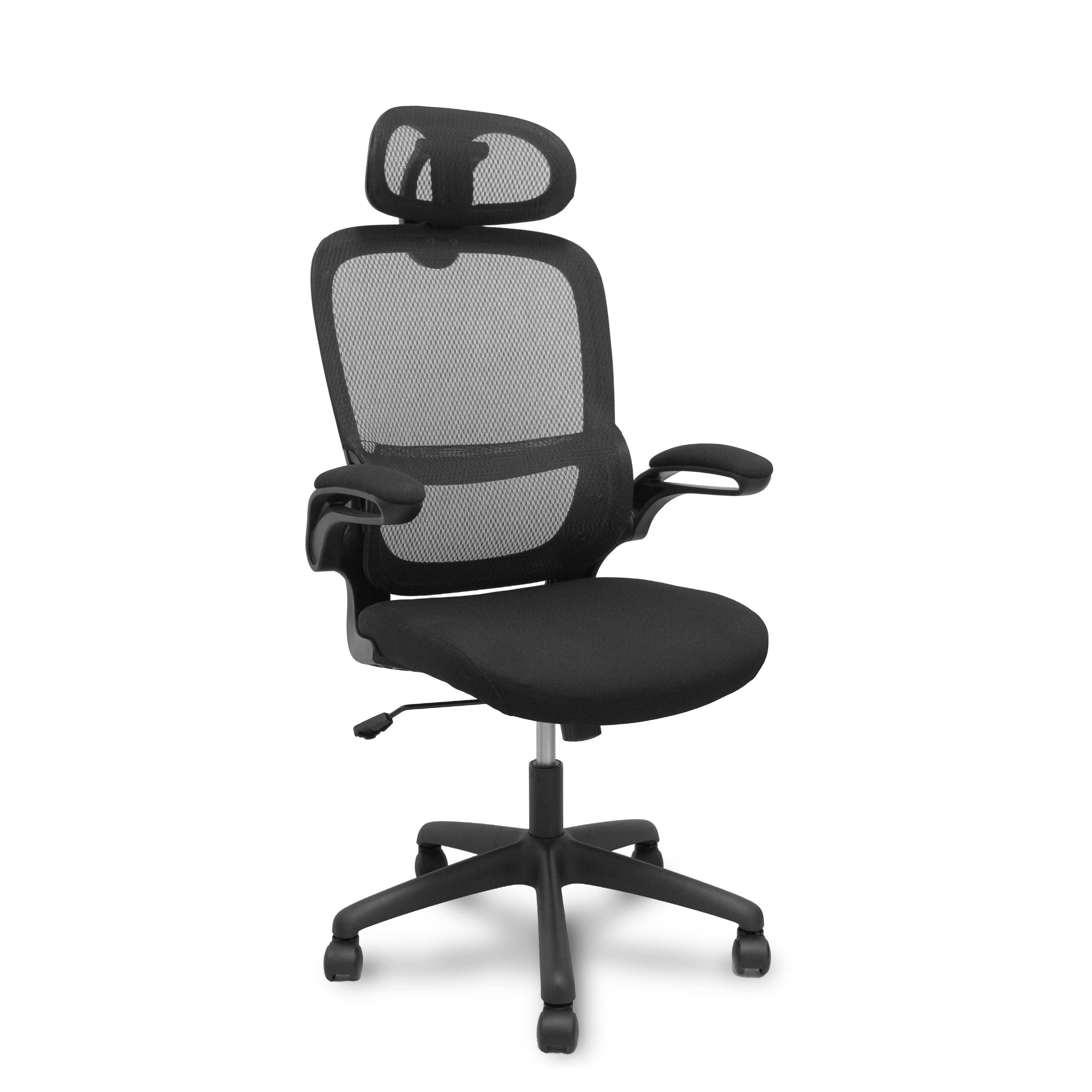 Silla Pro 525 - Respaldo Malla Negro - Asiento de Tela Color Negro y Cabecero