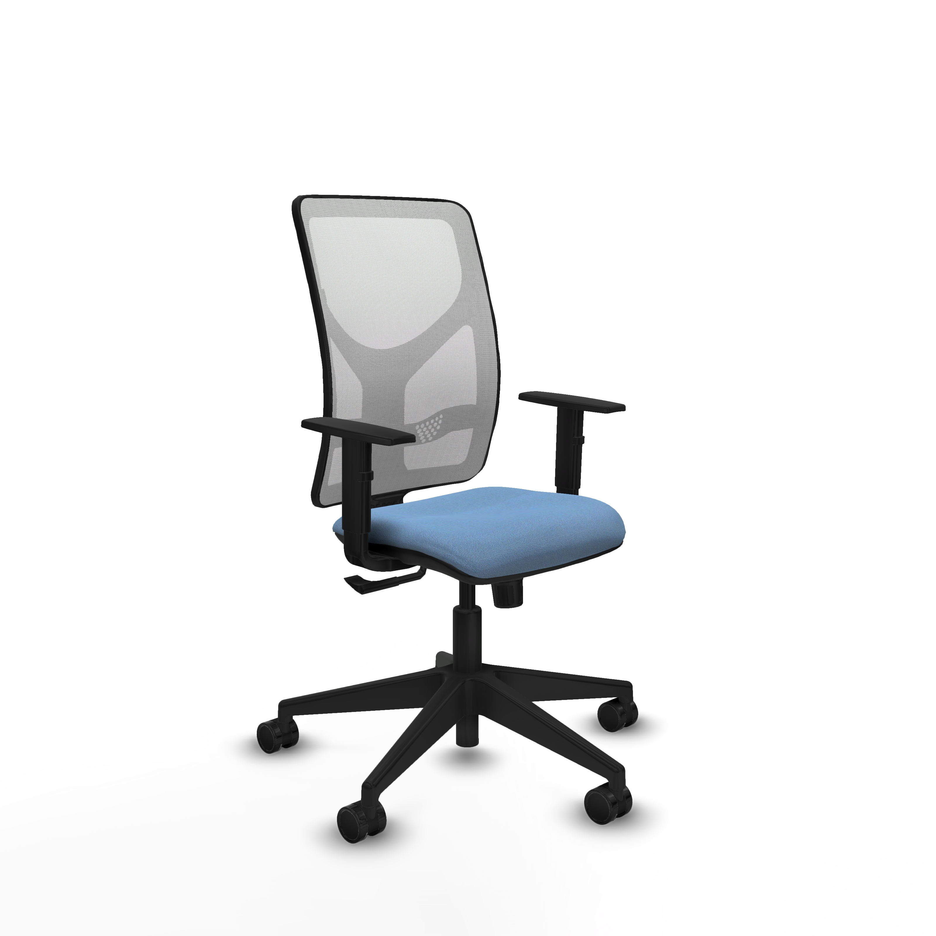 Silla de Escritorio Motilla - Respaldo Fijo - Brazos 1D - Apoyo Lumbar L1D - Mecanismo Sincro 3 Posiciones - 120 Kg