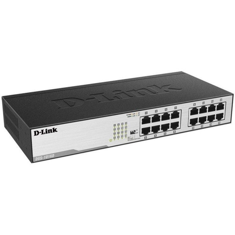 Switch D-Link - 16 Puertos RJ45 - Gigabit 10/100/1000 - Incluye Kit de Montaje en Rack