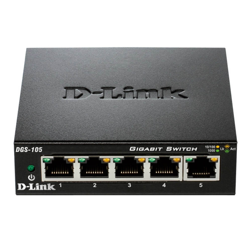 Switch D-Link DGS-105 - 5 Puertos Gigabit 10/100/1000 - Sin Ventilador - Carcasa Metálica