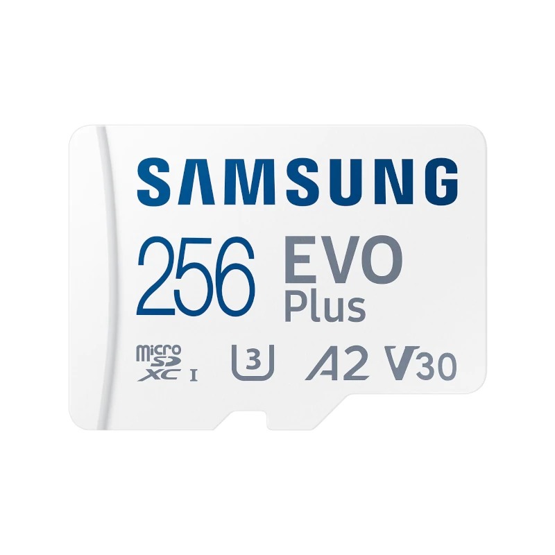 Tarjeta de Memoria MicroSD XC - 256GB - Samsung EVO Plus 2023 + Adaptador - Clase 10 - 160MBs