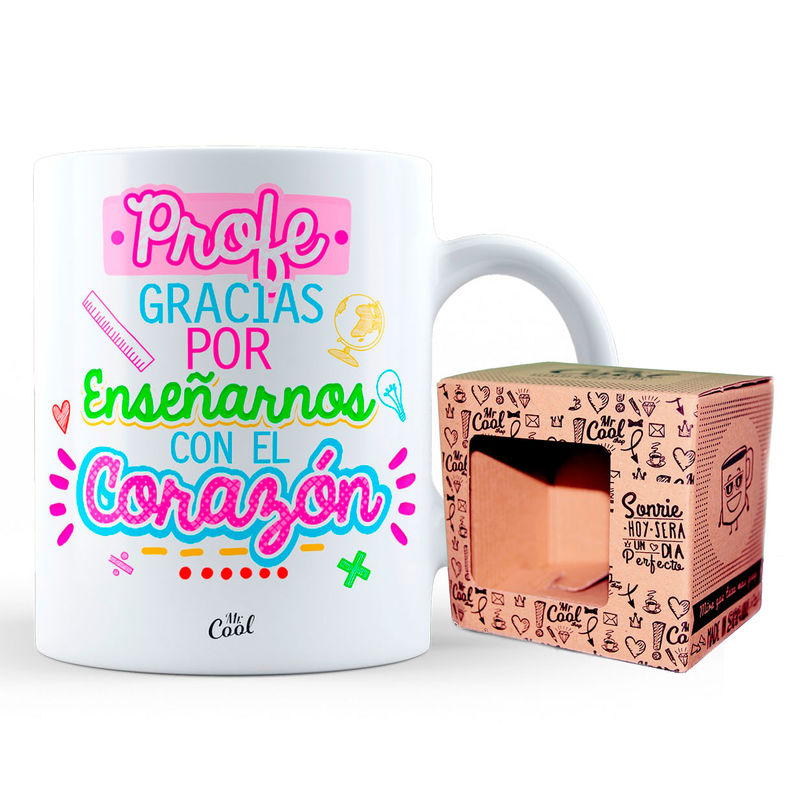 Taza Profe Gracias Por Enseñarnos Con El Corazon - 8436571072160
