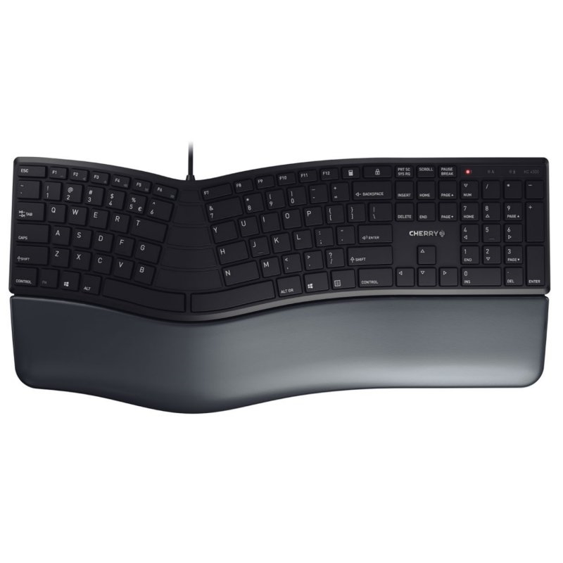Teclado Cherry KC 4500 Ergonomico - USB - Negro - JK-4500ES-2