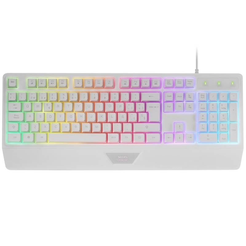 Teclado Gaming SemiMecánico - Mars Gaming MK124 - Blanco