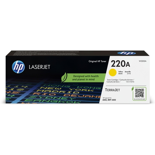 Tóner Amarillo Original HP 220A - Para LaserJet Pro 4202, 4302 - Hasta 1.800 Páginas - W2202A