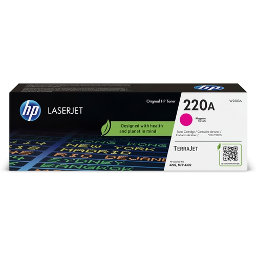 Tóner Magenta Original HP 220A - Para LaserJet Pro 4202, 4302 - Hasta 1.800 Páginas - W2203A