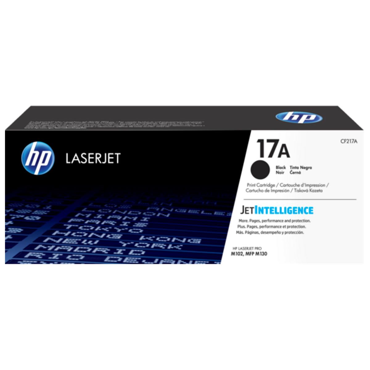 Tóner Negro HP CF217A • Jetintelligence • Nº 17A • 1.600 Páginas • Para HP Laserjet Pro M102 / MFP M130
