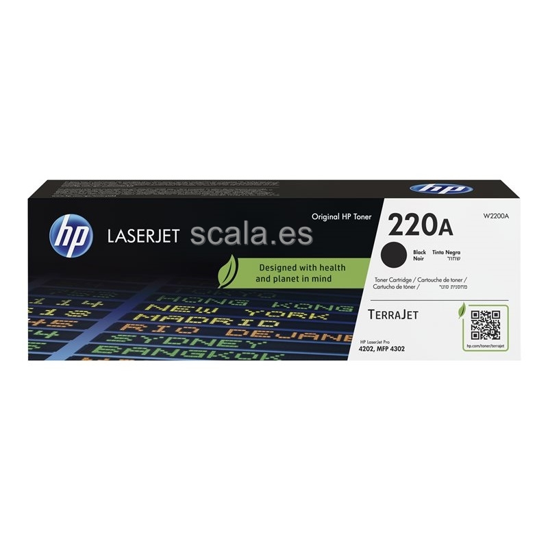 Tóner Negro Original HP 220A - Para LaserJet Pro 4202, 4302 - Hasta 2000 Páginas - W2200A