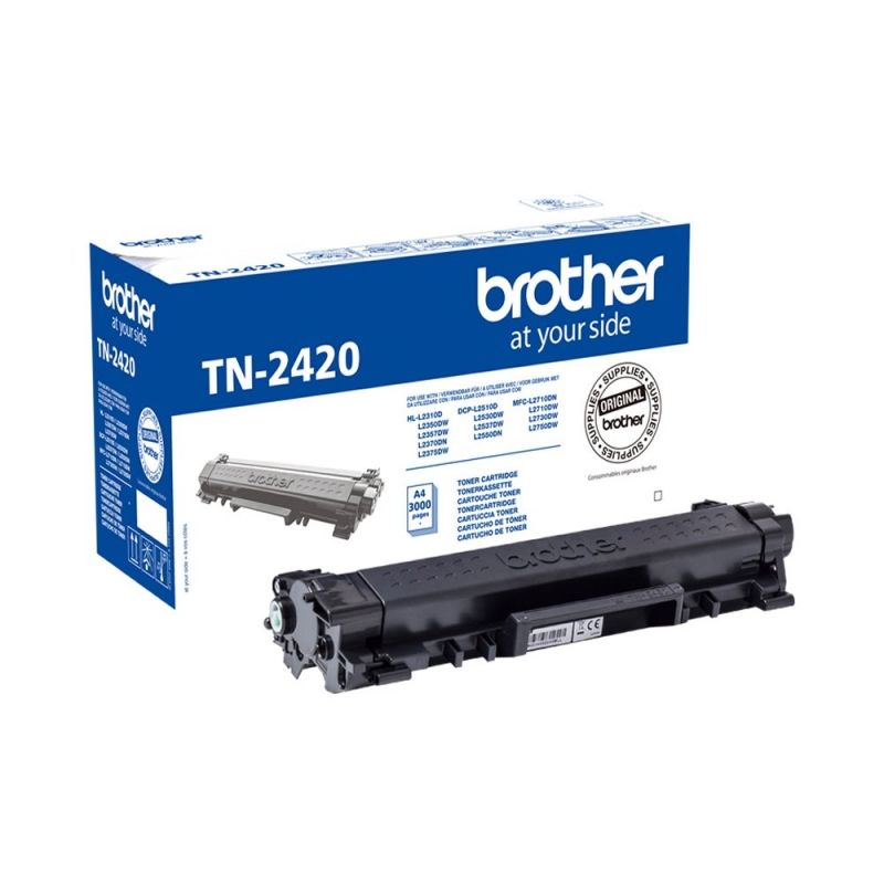 Tóner Original Brother TN-2420 - Para L2310, L2350, L2370, MFCL2710, MFCL2730, MFCL2750 - 3.000 Páginas - TN2420