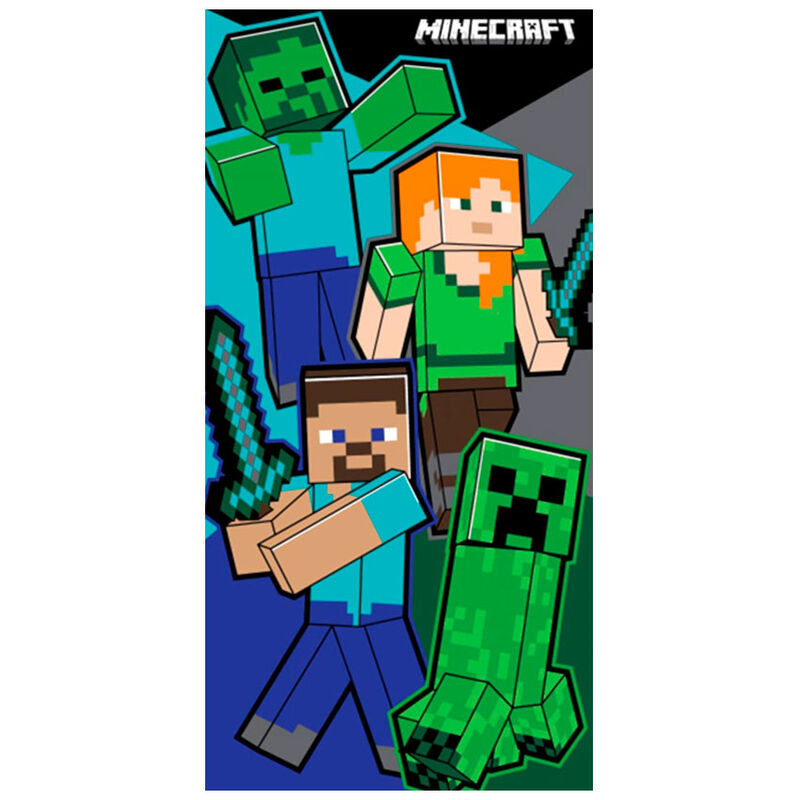 Toalla Minecraft Algodón - Tamaño: 140x70cm - 100% algodón