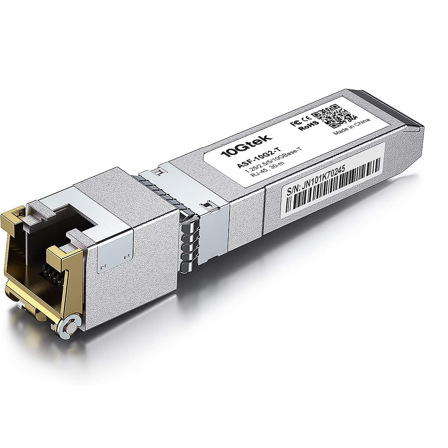 Transceiver 10Gtek 1.25 / 2.5 / 5 / 10GB - Base-T SFP+ RJ-45 CAT.6a