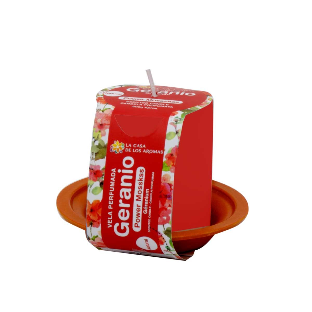 Vela Geranio en plato – 200g